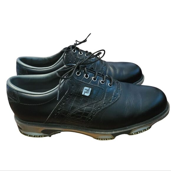 Footjoy Dryjoys Tour Saddle Spiked Mens Golf Shoes, Size 8W - Picture 7 of 13